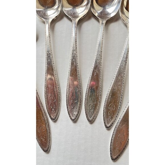 6 Argosy 1926 Silverplate Oval Soup Spoons 1847 Rogers Bros USA 7.25" Vintage - Picture 3 of 7